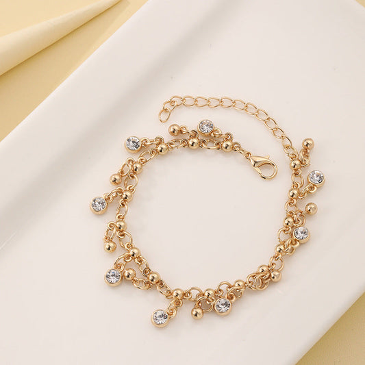 Minimalist Diamond Studded Tassel Bracelet
